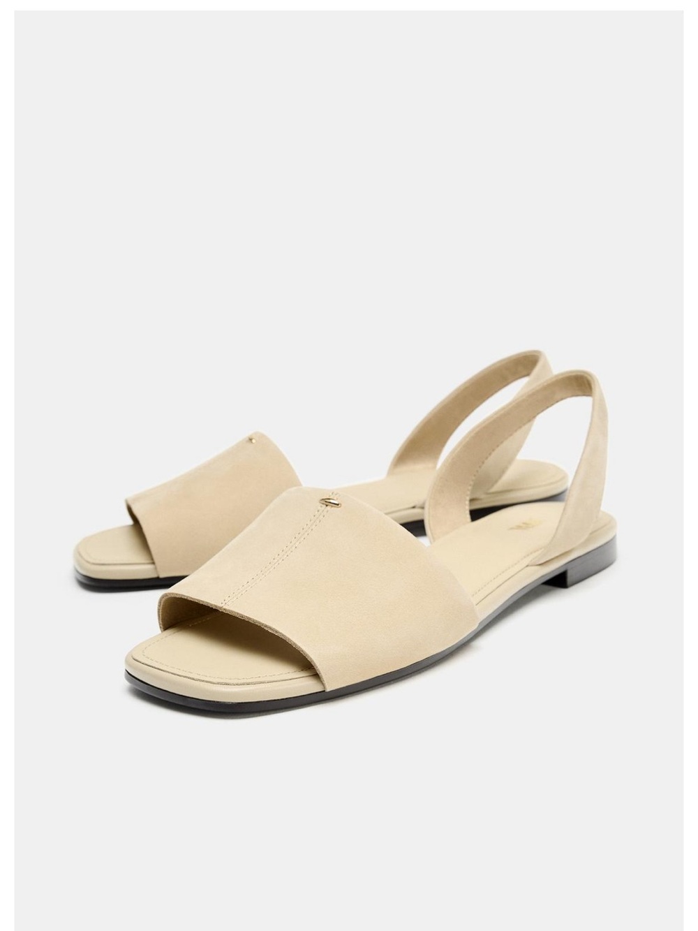 ZARA LEATHER STRAP FLAT SANDALS